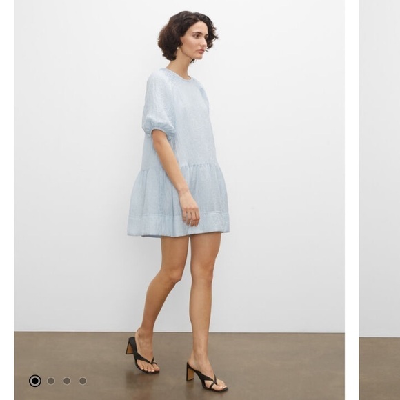 Club Monaco Blue CLOUD mini Dress size Large - Picture 3 of 13